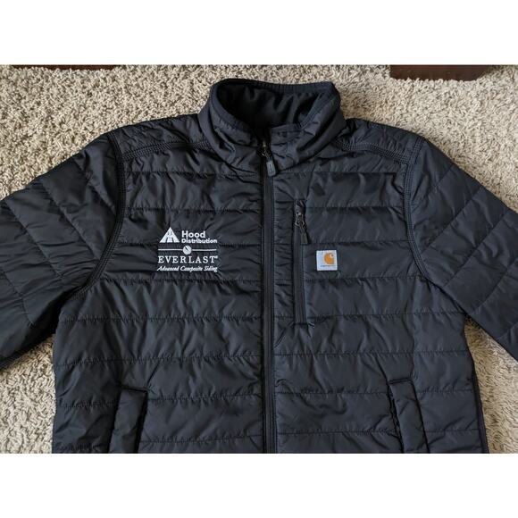 Carhartt Puffer Jacket Women L Black Rain Defender Relaxed Fit Workwear 0J2208-W - Picture 3 of 10